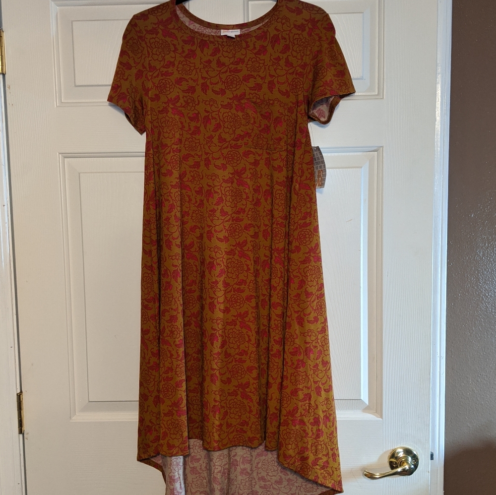 NWT LLR high low dress in XS - gold & red